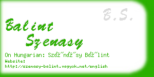 balint szenasy business card